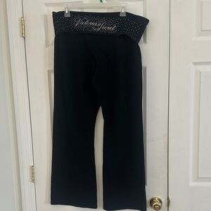 Victoria's Secret Black Rhinestone Fold-Over Pants! Size XL